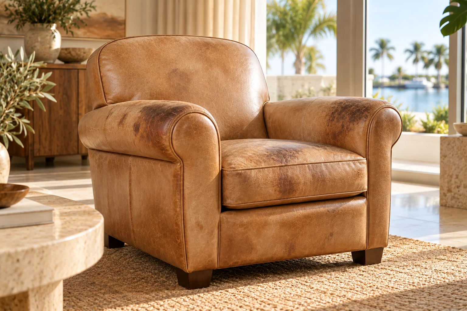 Armchair before repair