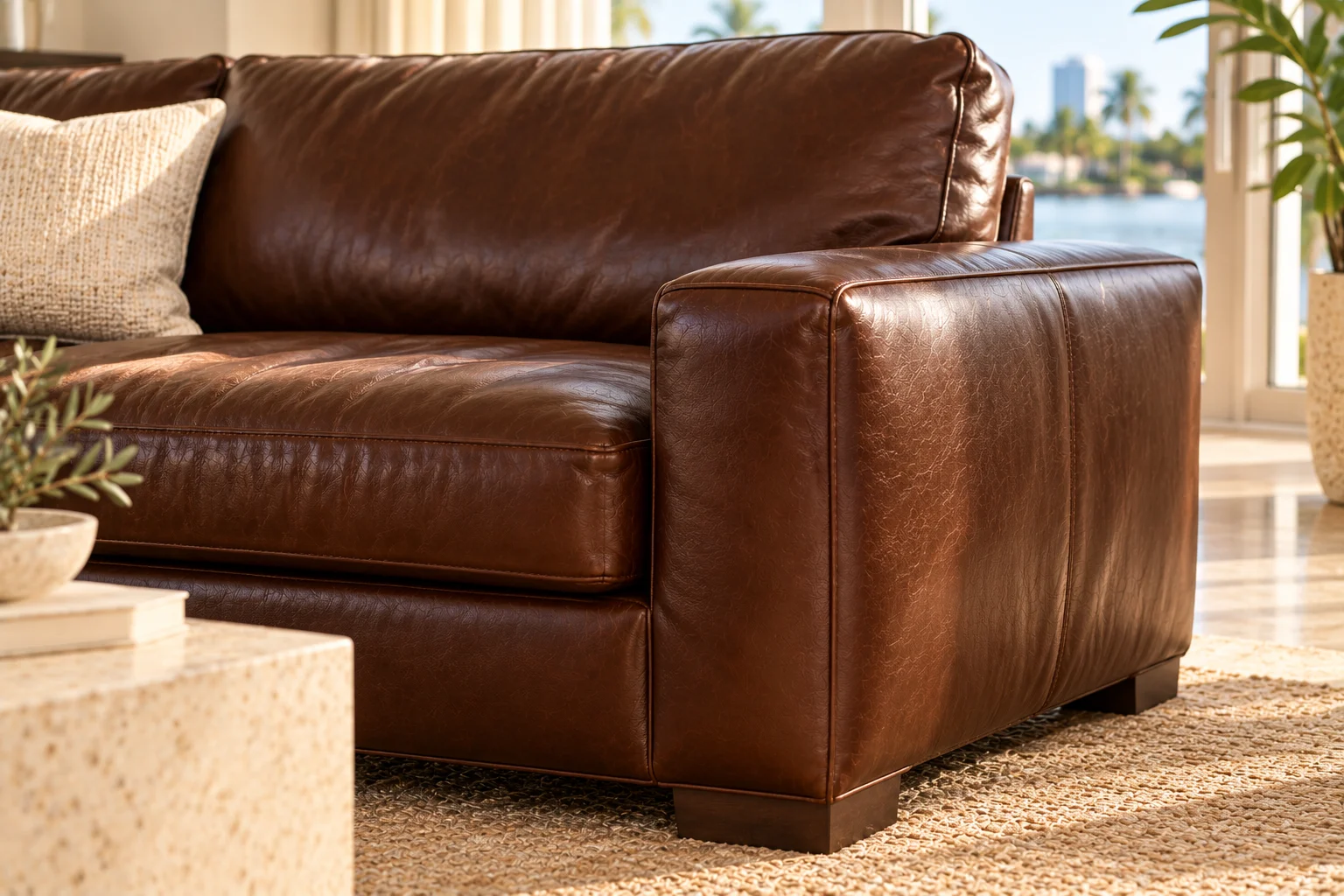 Sofa corner after repair